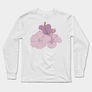 Purple hibiscus flowers Long Sleeve T-Shirt